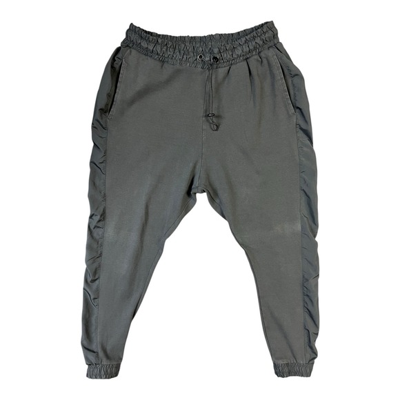Zara Jogger Pants Size Large Charcoal Gray Gathered High Rise Athleisure Pull On - Picture 2 of 13